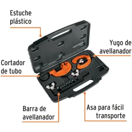 Juego de Cortador de Tubo y Avellanador, con estuche de Plastico, JCA-3 12871 Truper Truper-Juego de Cortador de Tubo y Avellana