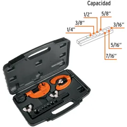 Juego de Cortador de Tubo y Avellanador, con estuche de Plastico, JCA-3 12871 Truper Truper-Juego de Cortador de Tubo y Avellana