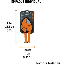 Cortador de Tubo PVC Profesional Corte 1 5/8", Cuerpo de Aluminio, cuchilla de Acero Inoxidable, COT-PVC 12860 Truper Truper-Cor