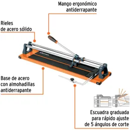Cortador de Mayolica con Rodaje Corte 60cm, Cuchilla con Recubrimiento Titanio, CAZ-60 16781 Truper Truper-Cortador de Mayolica 