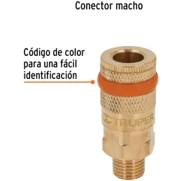 Acoples Rapido de Laton Macho, Cuerda 1/4 NPT, COPLE-MA-1/4 19085 Truper Truper-Acoples Rapido de Laton Macho, Cuerda 1/4 NPT, C