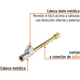 Inflador doble Cabeza Metalico, para llantas de Camion, 1/4 NPT, VAL-INF-1/4 19089 Truper Truper-Inflador doble Cabeza Metalico,
