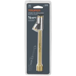 Inflador doble Cabeza Metalico, para llantas de Camion, 1/4 NPT, VAL-INF-1/4 19089 Truper Truper-Inflador doble Cabeza Metalico,
