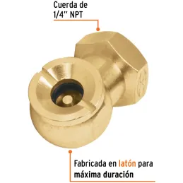 Cabeza Infladora de Llantas Hembra, Fabricada en Laton, 1/4 NPT, BOCH-HEM-1/4 19088 Truper Truper-Cabeza Infladora de Llantas He