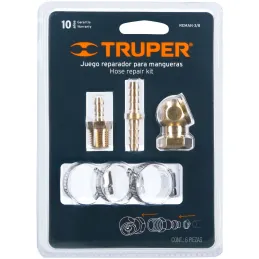 Juego Reparador para Manguera de 3/8", Incluye Cabeza Infladora, Laton Solido, 1/4 NPT, REMAN-3/8 19021 Truper Truper-Juego Repa