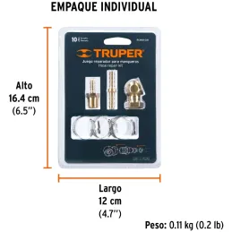 Juego Reparador para Manguera de 3/8", Incluye Cabeza Infladora, Laton Solido, 1/4 NPT, REMAN-3/8 19021 Truper Truper-Juego Repa