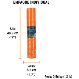Manguera tipo Resorte 1/4" Conexion Macho 1/4 NPT, Longitud 15.2 m, MAN-RES-1/4X50 19075 Truper Truper-Manguera tipo Resorte 1/4