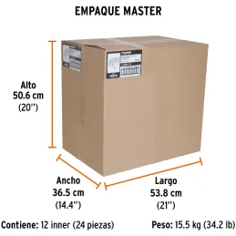 Manguera tipo Resorte 1/4" Conexion Macho 1/4 NPT, Longitud 15.2 m, MAN-RES-1/4X50 19075 Truper Truper-Manguera tipo Resorte 1/4