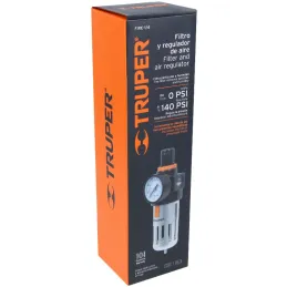 Filtro y Regulador de Aire, Elimina Contaminantes Solido y liquidos, Max Presion 140 PSI, 1/4 NPT, FIRE-1/4 18238 Truper Truper-