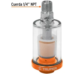 Filtro Separador de Agua y Aceite, Cuerpo de Aluminio, Maxima 120PSI, FISE 19027 Truper Truper-Filtro Separador de Agua y Aceite