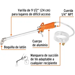 Pistola para Limpieza de Maquinas, Cuerpo de Aluminio Max 90PSI, 1/4 NPT, PILIM-683 19237 Truper Truper-Pistola para Limpieza de