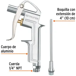 Pistola Metalica para Sopletear, Cuerpo de Aluminio Presion Max 90PSI, 1/4 NPT, PISO-695 19235 Truper Truper-Pistola Metalica pa