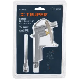 Pistola Metalica para Sopletear, Cuerpo de Aluminio Presion Max 90PSI, 1/4 NPT, PISO-695 19235 Truper Truper-Pistola Metalica pa