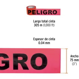 Cintas de Advertencia Peligro 300m Truper 12585 Truper-Cintas de Advertencia Peligro 300m Truper 12585 Ideal para delimitar área