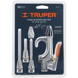 Juego de Pistola Solpleteadora con 5 Boquillas, Diseño Compacto, 1/4 NPT, JAN-5 19077 Truper Truper-Juego de Pistola Solpleteado