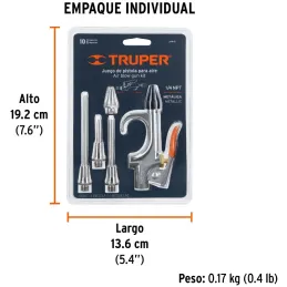 Juego de Pistola Solpleteadora con 5 Boquillas, Diseño Compacto, 1/4 NPT, JAN-5 19077 Truper Truper-Juego de Pistola Solpleteado