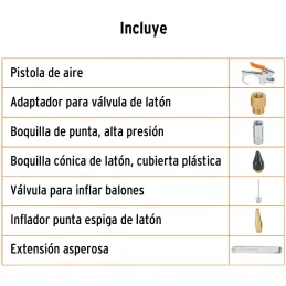 Juego de pistola Sopleteadora con 2 Boquillas y 4 Accesorios, Diseño Compacto, 1/4 NPT, JAN-7 19078 Truper Truper-Juego de pisto