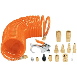 Juego de 15 accesorios neumaticos, para Limpiar, Inflar y Calibrar, 1/4 NPT, Conexion Rapida, JAN-15 19094 Truper Truper-Juego d