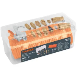 Juego de 15 accesorios neumaticos, para Limpiar, Inflar y Calibrar, 1/4 NPT, Conexion Rapida, JAN-15 19094 Truper Truper-Juego d