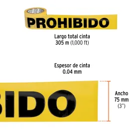 Cintas de Advertencia Prohibido 300m Truper 12579 Truper-Cintas de Advertencia Prohibido 300m Truper 12579 Ideal para delimitar 