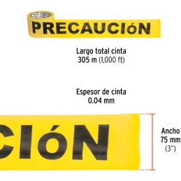 Cintas de Advertencia Precaucion 300m E0.04mm Truper 12583 Truper-Cintas de Advertencia Precaucion 300m E0.04mm Truper 12583 Ide