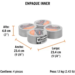 Cintas Ducte Tape 48mm x30m Resistente a Temperaturas Truper 12587 Truper-Cintas Ducte Tape 48mm x30m Resistente a Temperaturas 