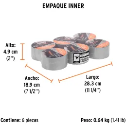 Cintas Ducte Tape 48mm x10m Resistente a Temperaturas Truper 12586 Truper-Cintas Ducte Tape 48mm x10m Resistente a Temperaturas 