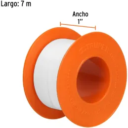Teflon Sella Roscas 1" x7m E0.075mm Sellar y prevenir fugas Truper 12511 Truper-Teflon Sella Roscas 1" x7m E0.075mm Sellar y pre