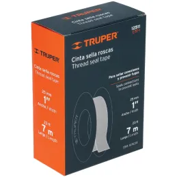 Teflon Sella Roscas 1" x7m E0.075mm Sellar y prevenir fugas Truper 12511 Truper-Teflon Sella Roscas 1" x7m E0.075mm Sellar y pre