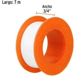 Teflon Sella Roscas 3/4" x7m E0.075mm sellar y prevenir fugas Truper 12521 Truper-Teflon Sella Roscas 3/4" x7m E0.075mm sellar y