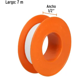 Teflon Sella Roscas 1/2" x7m E0.075mm Sellar y prevenir fugas Truper 12520 Truper-Teflon Sella Roscas 1/2" x7m E0.075mm Sellar y