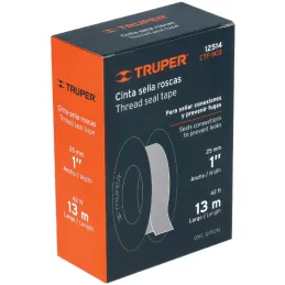 Teflon Sella Roscas 1" x13m E0.075mm Sellar y prevenir fugas Truper 12514 Truper-Teflon Sella Roscas 1" x13m E0.075mm Sellar y p