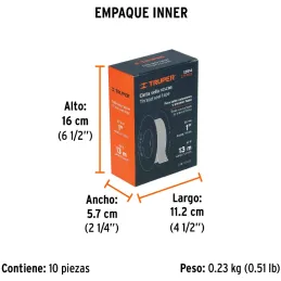 Teflon Sella Roscas 1" x13m E0.075mm Sellar y prevenir fugas Truper 12514 Truper-Teflon Sella Roscas 1" x13m E0.075mm Sellar y p
