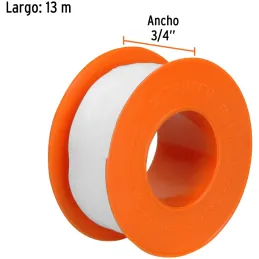 Teflon Sella Roscas 3/4" x13m E0.075mm sellar y prevenir fugas Truper 12513 Truper-Teflon Sella Roscas 3/4" x13m E0.075mm sellar