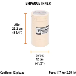 Cintas Masking Tape 18mm x50m Alta Resistencia Truper 12590 Truper-Cintas Masking Tape 18mm x50m Alta Resistencia Truper 12590 C
