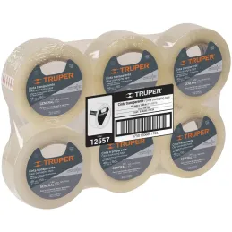 Cintas de Embalaje Transparente 48mm x150m Adhesivo acrilico E0.050mm Truper 12557 Truper-Cintas de Embalaje Transparente 48mm x