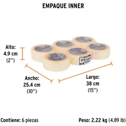 Cintas de Embalaje Transparente 48mm x150m Adhesivo acrilico E0.050mm Truper 12557 Truper-Cintas de Embalaje Transparente 48mm x
