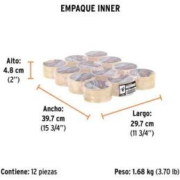 Cintas de Embalaje Transparente 48mm x50m Adhesivo acrilico E0.050mm Truper 12555 Truper-Cintas de Embalaje Transparente 48mm x5