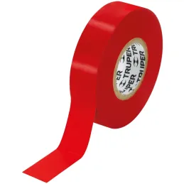 Cintas Aislantes 19mm x18m Rojo Acrilico E0.18mm Flexible Encogible Truper 12504 Truper-Cintas Aislantes 19mm x18m Rojo Acrilico