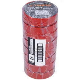 Cintas Aislantes 19mm x18m Rojo Acrilico E0.18mm Flexible Encogible Truper 12504 Truper-Cintas Aislantes 19mm x18m Rojo Acrilico