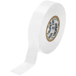 Cintas Aislantes 19mm x18m Blanco acrilico E0.18mm Flexible Encogible Truper 12506 Truper-Cintas Aislantes 19mm x18m Blanco acri
