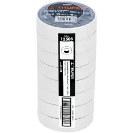 Cintas Aislantes 19mm x18m Blanco acrilico E0.18mm Flexible Encogible Truper 12506 Truper-Cintas Aislantes 19mm x18m Blanco acri