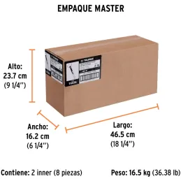 Combas 4lb Octagonales Mango14" Fibra de Vidrio, Cara Maquinada, MD-4F 16536 Truper Truper-Combas 4lb Octagonales Mango14" Fibra