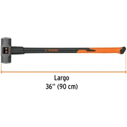 Combas 12lb Octagonales Mango36" Fibra de Vidrio, Cara Maquinada, MD-12F 16542 Truper Truper-Combas 12lb Octagonales Mango36" Fi