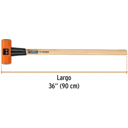 Combas 12lb Octagonales Mango36" Cara Maquinada con protector termoplastico, MD-12M 16513 Truper Truper-Combas 12lb Octagonales 