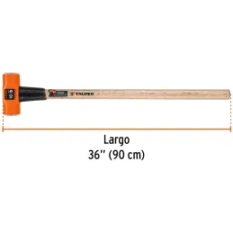Combas 10lb Octagonales Mango36", Cara Maquinada con protector termoplastico, MD-10M 16512 Truper Truper-Combas 10lb Octagonales