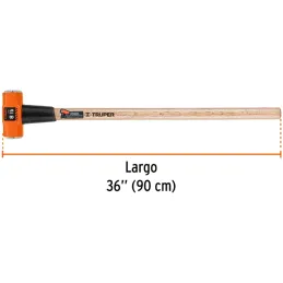 Combas 8lb Octagonales Mango36", Cara Maquinada con protector termoplastico, MD-8M 16511 Truper Truper-Combas 8lb Octagonales Ma