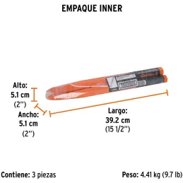 Cincel Punta 16" D1", Hexagonales para Concreto acero alto carbono, CU-7/8 13056 Truper Truper-Cincel Punta 16" D1", Hexagonales