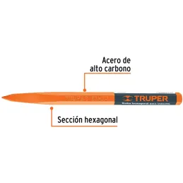 Cincel Punta 12" D3/4", Hexagonales para Concreto acero alto carbono, CU-3/4 13050 Truper Truper-Cincel Punta 12" D3/4", Hexagon