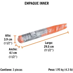 Cincel Punta 12" D3/4", Hexagonales para Concreto acero alto carbono, CU-3/4 13050 Truper Truper-Cincel Punta 12" D3/4", Hexagon